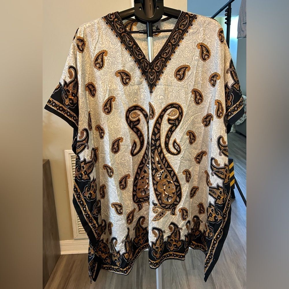 Metropolitan Paisley Print Tunic Kaftan One Size fits All resort wear